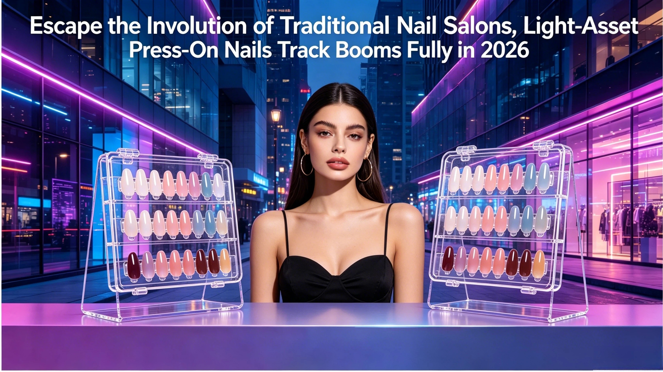 Main Title: Escape the Involution of Traditional Nail Salons, Light-Asset Press-On Nails Track Booms