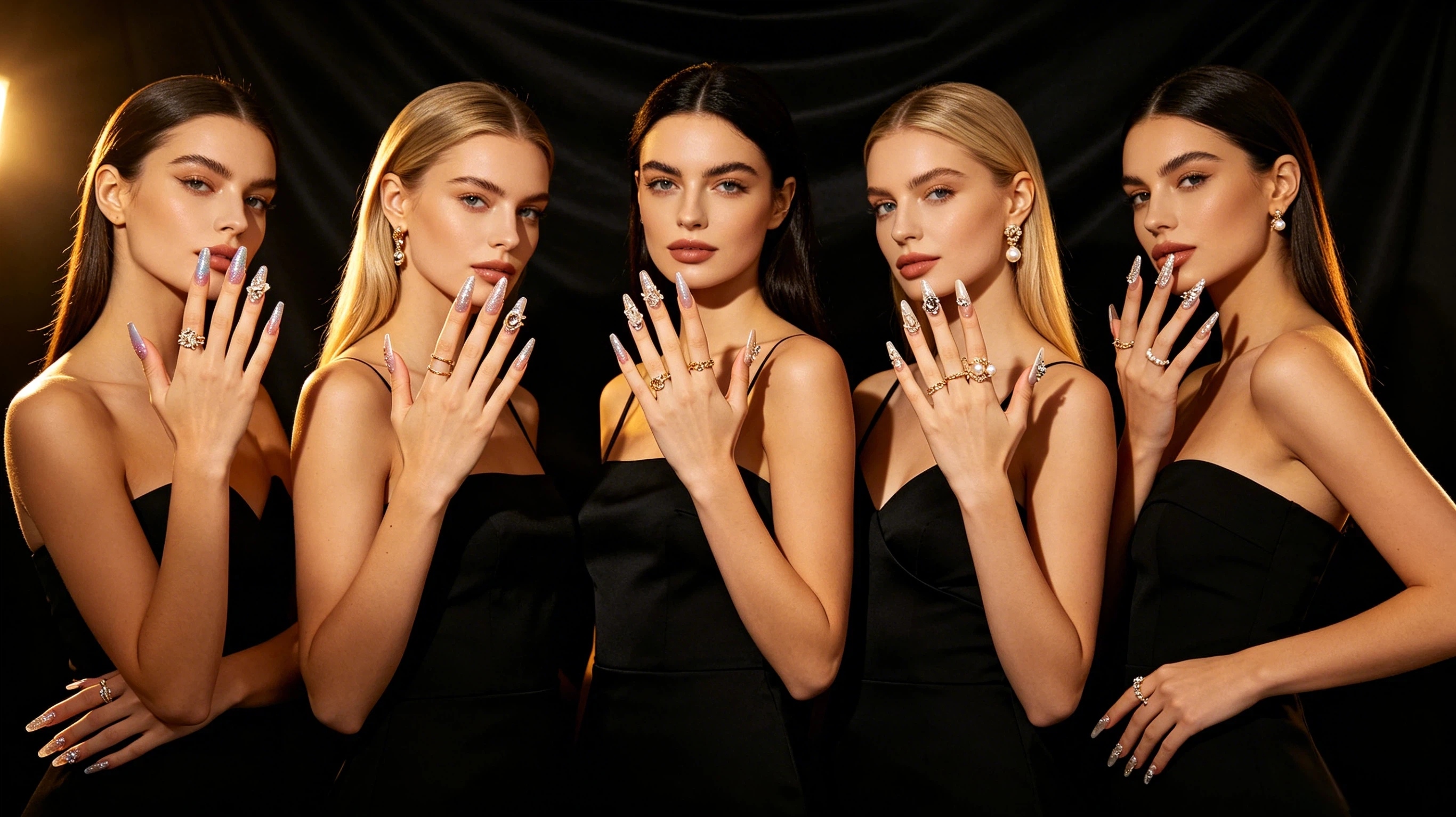 Exquisite nail art, unlocking a luxurious aura at your fingertips.